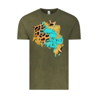 Vintage Olive glitter leopard turquoise patch Vintage Tee - AdoDesignShop