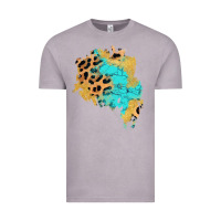 Vintage Zinc glitter leopard turquoise patch Vintage Tee - AdoDesignShop