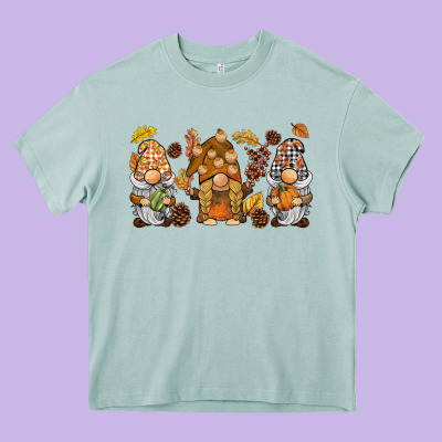 Fall Gnomies Heavy Core Tee Designed By Barkaloodesign