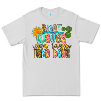 Dove Grey boat waves sun rays lake days Premium Tee - Zillion Design Studio