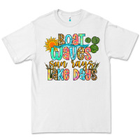 White boat waves sun rays lake days Premium Tee - Zillion Design Studio