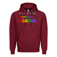 Burgundy Western Gay Pride Loading LGBTQ+ Zipper Hoodie - BundleAndBundleShop