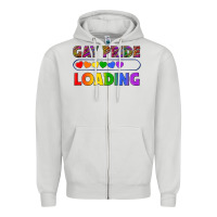 Western Gay Pride Loading Lgbtq+ Zipper Hoodie | Teevron
