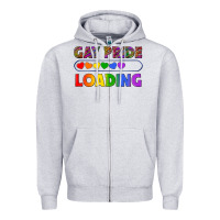 Heather Grey Western Gay Pride Loading LGBTQ+ Zipper Hoodie - BundleAndBundleShop