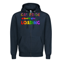 Navy Western Gay Pride Loading LGBTQ+ Zipper Hoodie - BundleAndBundleShop