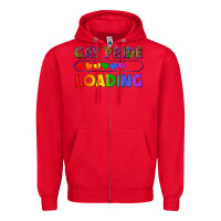 Red Western Gay Pride Loading LGBTQ+ Zipper Hoodie - BundleAndBundleShop