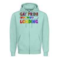 Seafoam Western Gay Pride Loading LGBTQ+ Zipper Hoodie - BundleAndBundleShop