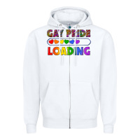 White Western Gay Pride Loading LGBTQ+ Zipper Hoodie - BundleAndBundleShop