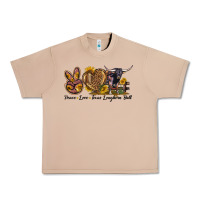 Burro Peace Love Texas Longhorn Bull Urban Heavy Tee - LillyAllenDesigns
