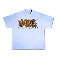 Grape Ice Peace Love Texas Longhorn Bull Urban Heavy Tee - LillyAllenDesigns
