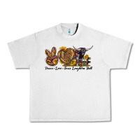 Lunar Rock Peace Love Texas Longhorn Bull Urban Heavy Tee - LillyAllenDesigns
