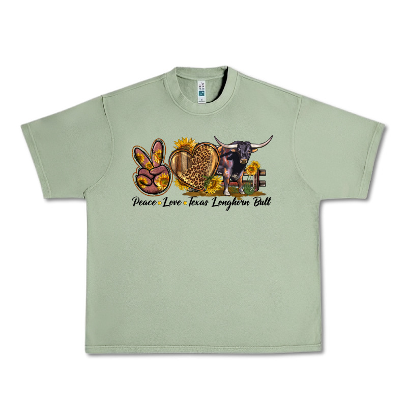 Peace Love Texas Longhorn Bull Urban Heavy Tee by LillyAllenDesigns | Teevron