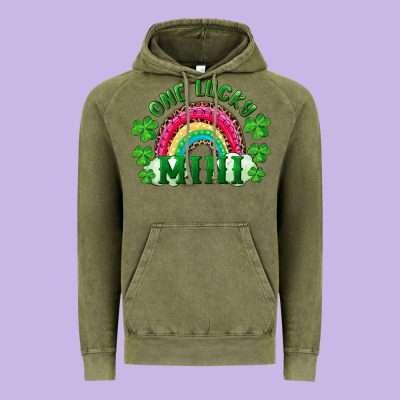 St Patricks Day One Lucky Mini Vintage Hoodie Designed By Ranaportraitstore
