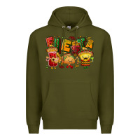 Army Green Fiesta with taco, nacho, souce Premium Hoodie - NancyCooperArtShop