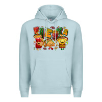 Blue Mist Fiesta with taco, nacho, souce Premium Hoodie - NancyCooperArtShop