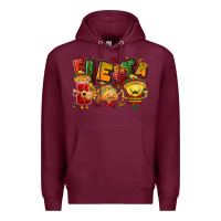 Burgundy Fiesta with taco, nacho, souce Premium Hoodie - NancyCooperArtShop