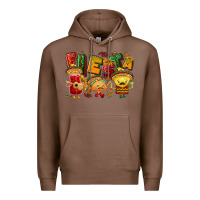 Chestnut Fiesta with taco, nacho, souce Premium Hoodie - NancyCooperArtShop