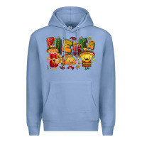 Colony Blue Fiesta with taco, nacho, souce Premium Hoodie - NancyCooperArtShop