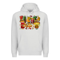 Dove Grey Fiesta with taco, nacho, souce Premium Hoodie - NancyCooperArtShop
