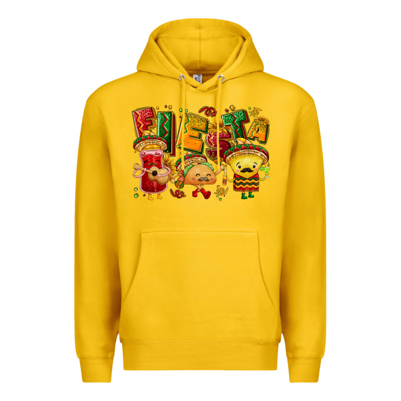 Fiesta With Taco, Nacho, Souce Premium Hoodie by NancyCooperArtShop | Teevron