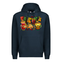 Navy Fiesta with taco, nacho, souce Premium Hoodie - NancyCooperArtShop