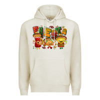 Oatmeal Heather Fiesta with taco, nacho, souce Premium Hoodie - NancyCooperArtShop