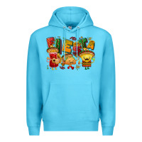 Ocean Blue Fiesta with taco, nacho, souce Premium Hoodie - NancyCooperArtShop