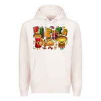 Pale Pink Fiesta with taco, nacho, souce Premium Hoodie - NancyCooperArtShop