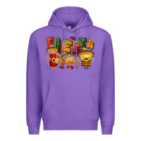 Purple Fiesta with taco, nacho, souce Premium Hoodie - NancyCooperArtShop
