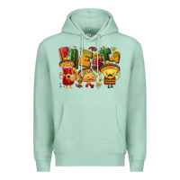 Seafoam Fiesta with taco, nacho, souce Premium Hoodie - NancyCooperArtShop