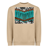 Mushroom western cowhide leopard turquoise fringed Heavyweight Sweatshirt - BarkalooDesign