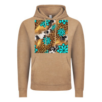 Western Turquoise Gemstone Seamless Pattern Vintage Hoodie | Teevron