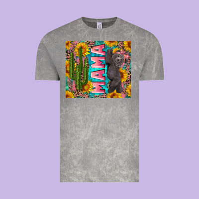 Western Mama With Baby Bear Vintage Tee Designed By Artiststas
