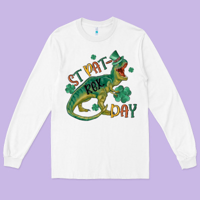 St Patrex Day Long Sleeve Tee Designed By Maliassmallbusiness