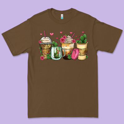 Cactus Coffee Cups Premium Tee Designed By Zillion Design Studio