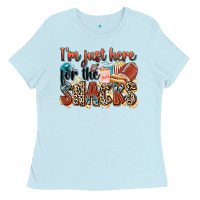 Baby Blue i'm just here for the snacks american football Ladies Tee - Zillion Design Studio