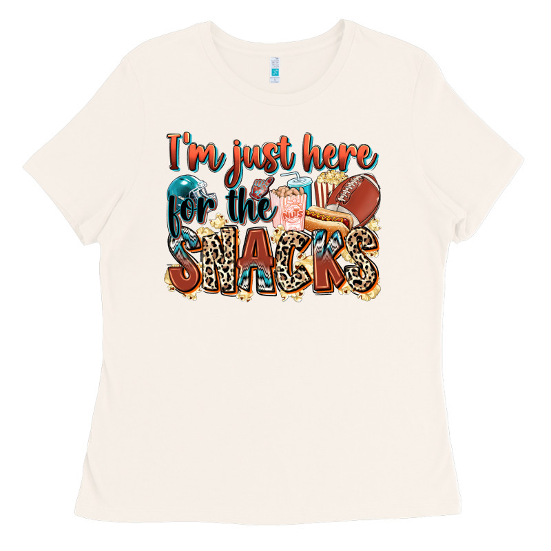 I'm Just Here For The Snacks American Football Ladies Tee by Zillion Design Studio | Teevron