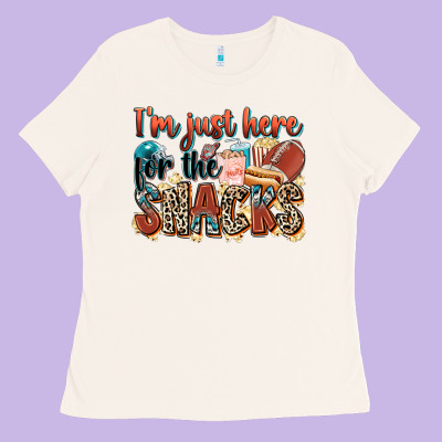 I'm Just Here For The Snacks American Football Ladies Tee Designed By Zillion Design Studio