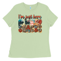 Matcha i'm just here for the snacks american football Ladies Tee - Zillion Design Studio