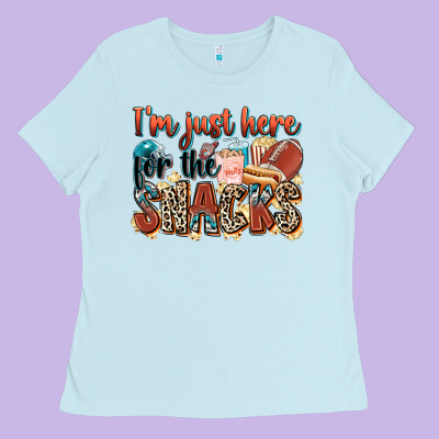 I'm Just Here For The Snacks American Football Ladies Tee Designed By Zillion Design Studio