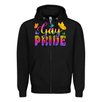 Black Gay Pride With Butterfly Zipper Hoodie - BundleAndBundleShop