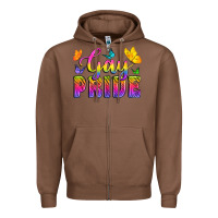 Chestnut Gay Pride With Butterfly Zipper Hoodie - BundleAndBundleShop