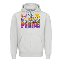 Dove Grey Gay Pride With Butterfly Zipper Hoodie - BundleAndBundleShop