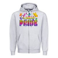 Heather Grey Gay Pride With Butterfly Zipper Hoodie - BundleAndBundleShop