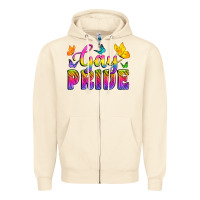 Sandshell Gay Pride With Butterfly Zipper Hoodie - BundleAndBundleShop