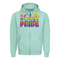 Seafoam Gay Pride With Butterfly Zipper Hoodie - BundleAndBundleShop