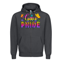 Smoke Gay Pride With Butterfly Zipper Hoodie - BundleAndBundleShop