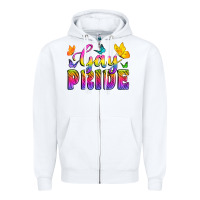 White Gay Pride With Butterfly Zipper Hoodie - BundleAndBundleShop