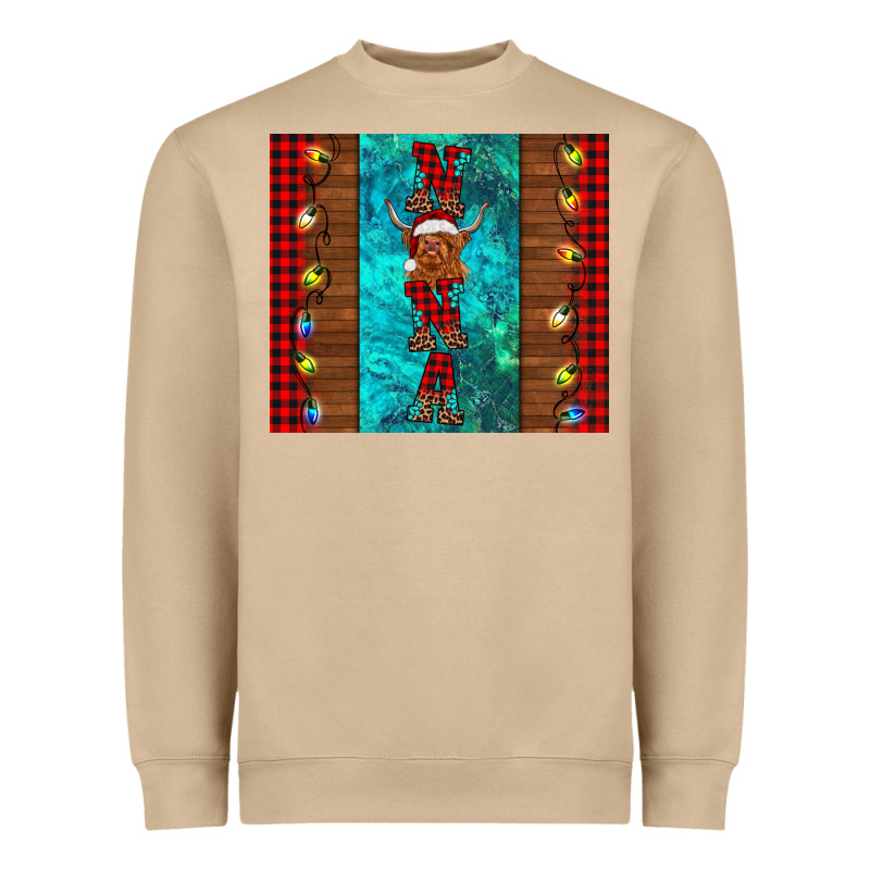 Nana Highland Cow Christmas Heavyweight Sweatshirt by BarkalooDesign | Teevron