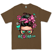 Cacao cat mom messy bun Premium Tee - Zillion Design Studio